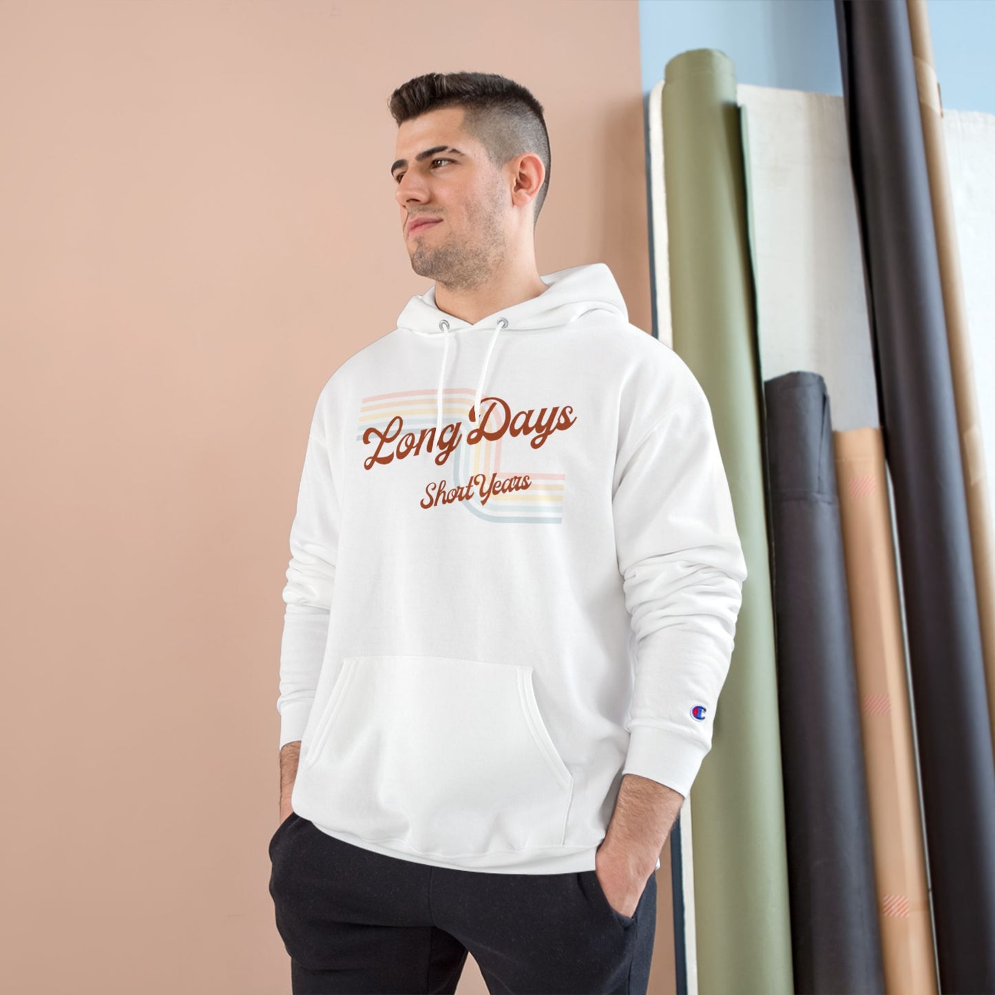 Unisex Champion Hoodie-Retro Rainbow